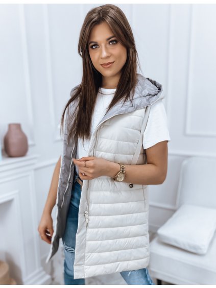 NIKLA kétoldalas steppelt mellény - fehér / szürke