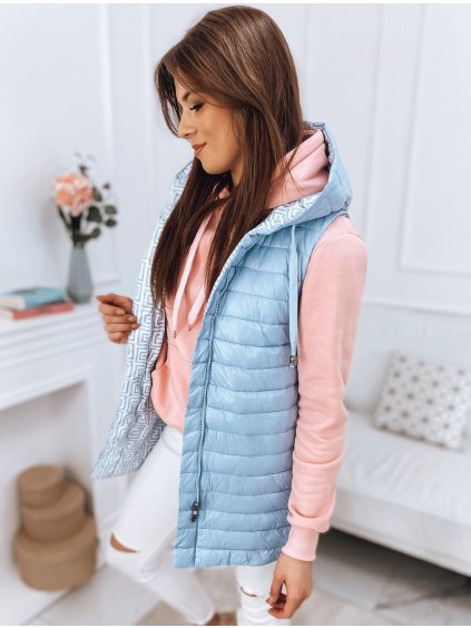 Világoskék fényes kétoldalas mellény CRISTINA