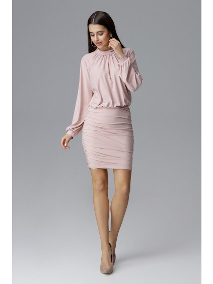 Rózsaszín ruha fodrokkal M635 Pink