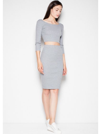 Női szett felső széles nyakkivágással + szoknya VT032 Grey