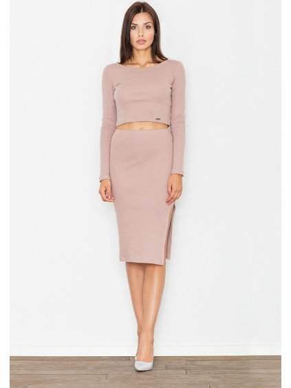 Női szett blúz hasított szoknyával M484  Dark pink