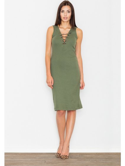 Nyári ruha fűzős nyakkivágással