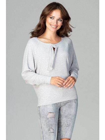 Szűkített ujjú blúz K468 Grey