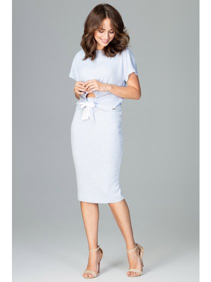 Világoskék blúz és szoknya szett K466 Light blue