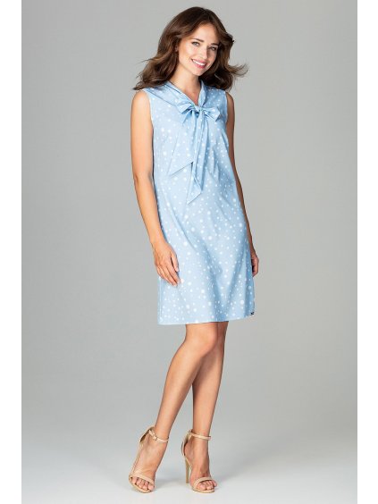 Kék pöttyös ruha K471 Pattern 96