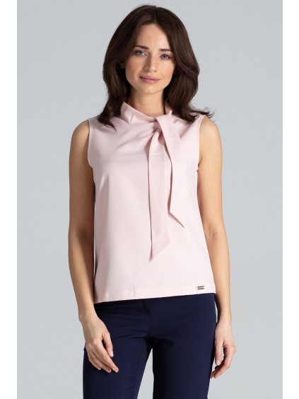 Blúz a nyakánál masnival K481 Pink