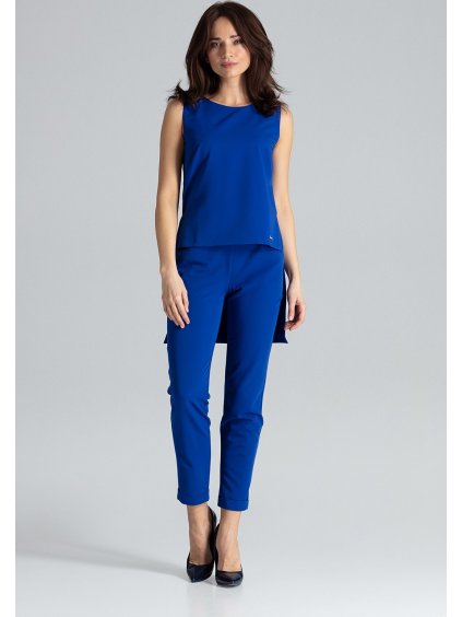 Női kék szett aszimmetrikus felsővel