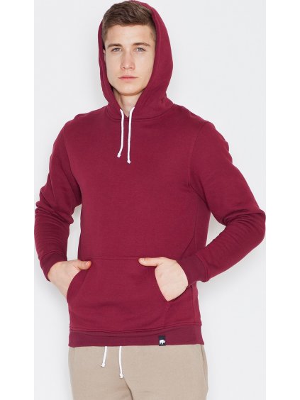 Bordó pamut pulóver kapucnival