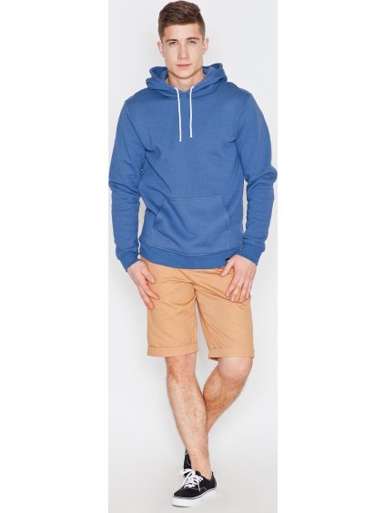 Kék pamut pulóver kapucnival