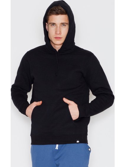 Fekete pamut pulcsi kapucnival