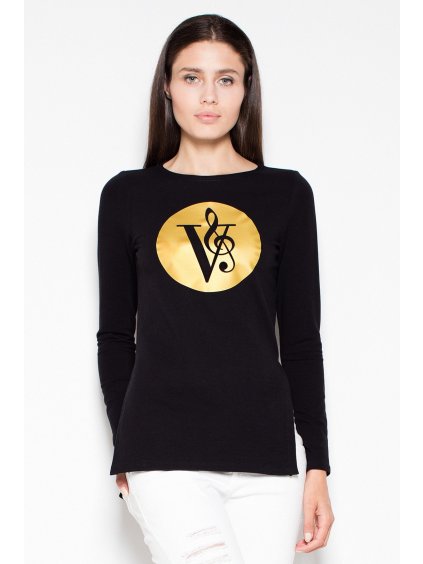 Blúz mintával és hasítékkal VT014 Black