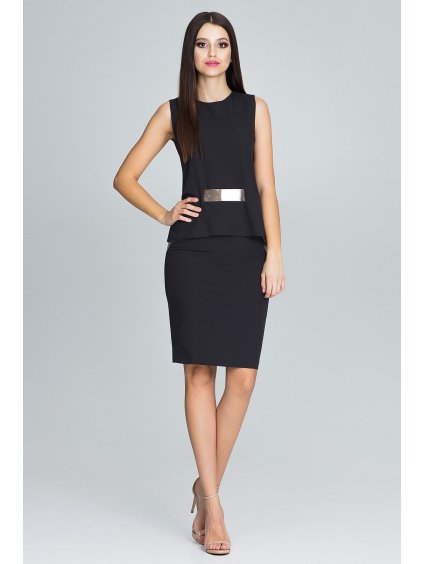 Női felső arany csíkkal + szoknya szett M584 Black