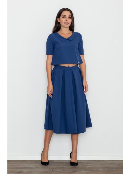 CROP TOP + HOSSZÚ SZOKNYA SZETT M579 NAVY