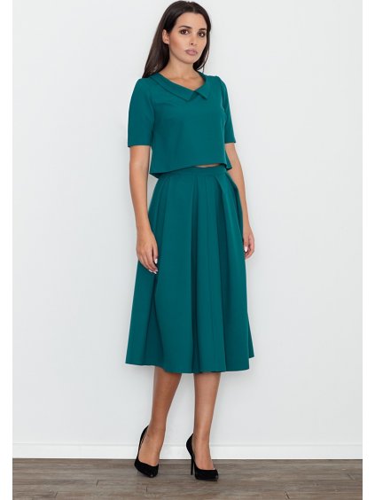 Szett crop top + hosszú szoknya M579 Green