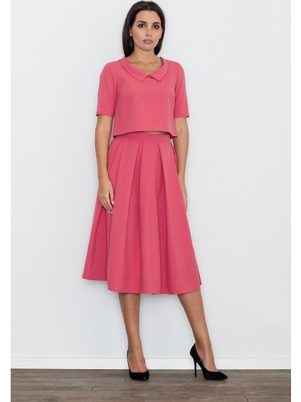 Szett crop top + hosszú szoknya M579 Coral