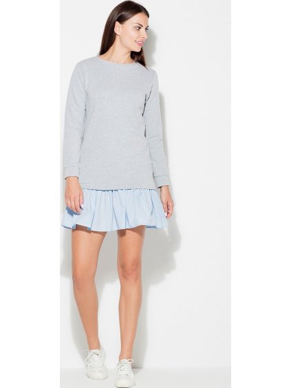 Női ruha pamut toppal K451 Grey