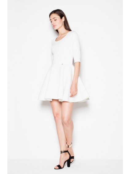Krémszínű 3/4-es ujjú mini ruha  VT075 Ecru