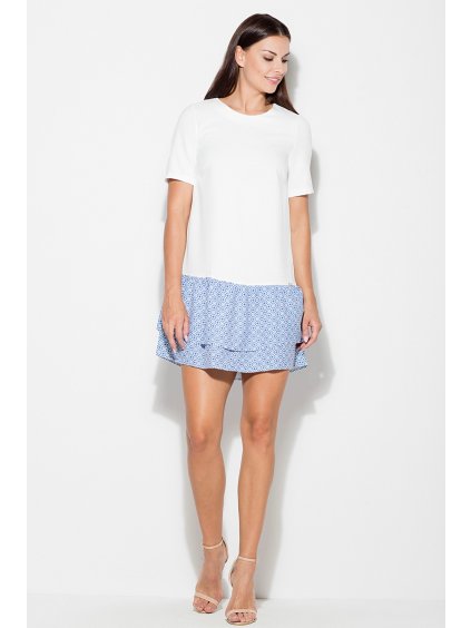 Ekrü ruha mintás szoknyával K412 Ecru minta 38