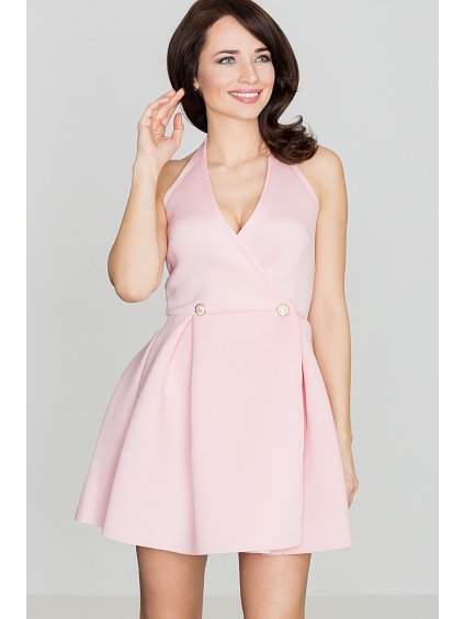 Női rózsaszín ruha nyitott vállakkal