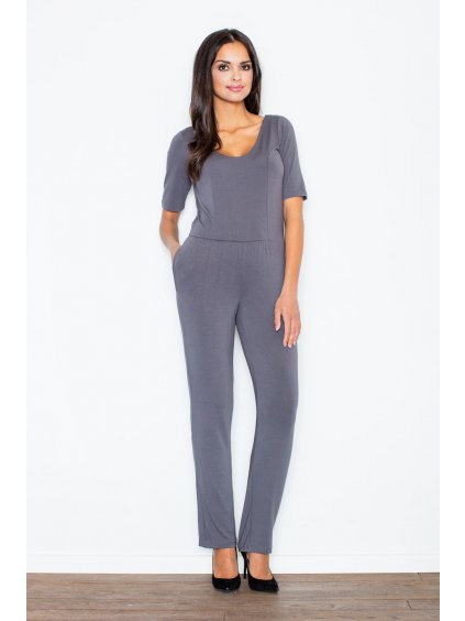 Szürke overál nyitott háttal