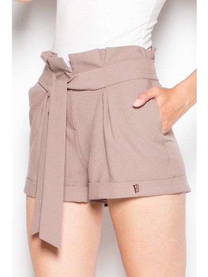 Kávé színű fodros  rövidnadrág