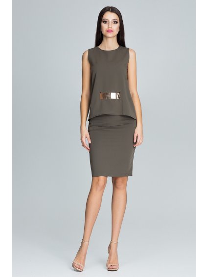 Női szett csatos felsővel és szoknyával M584 Olive