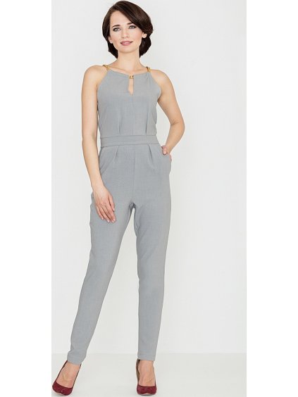 Női elegáns szürke overál