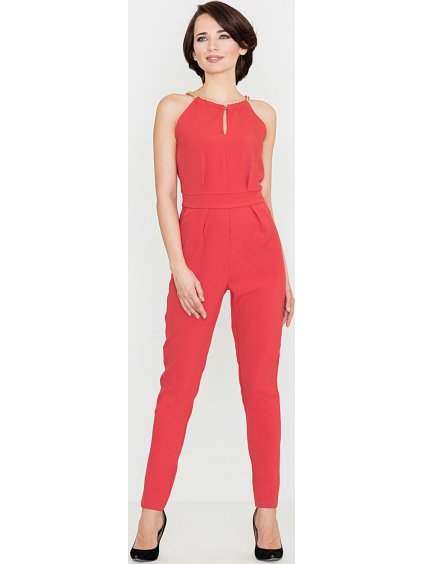Női elegáns piros overál