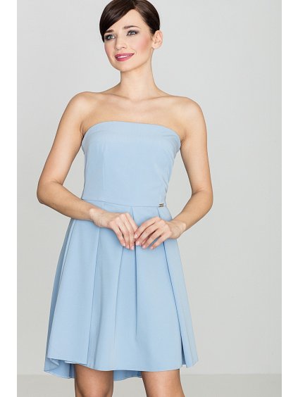 Női kék pánt nélküli ruha