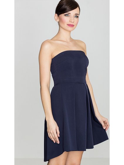 Női sötétkék pánt nélküli ruha