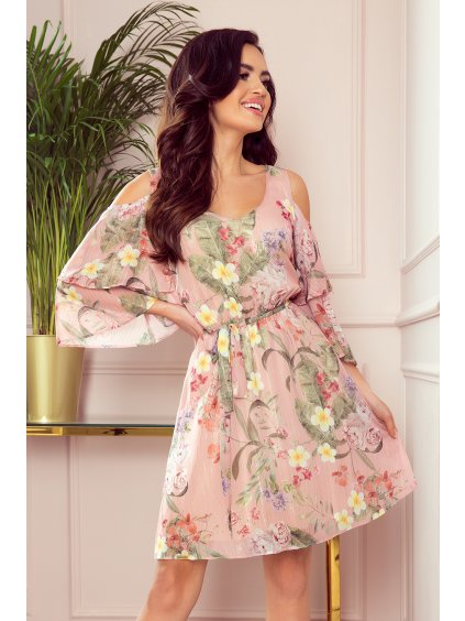 Rózsaszín virágos ruha  MALVINA