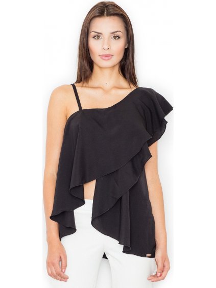 Fekete blúz fodrokkal