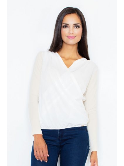 Női blúz bézs ujjakkal