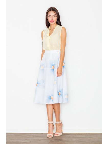 Női fehér szoknya virágokkal