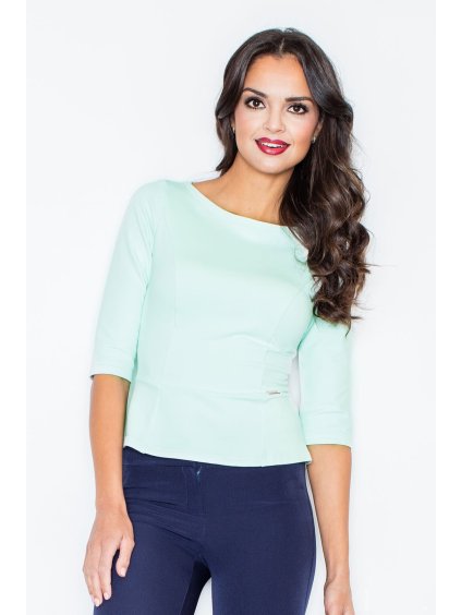 Menta blúz kerek nyakkivágással