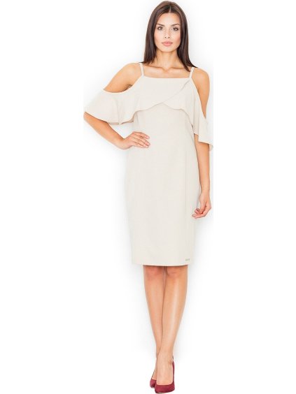 Bézs ruha fűzővel