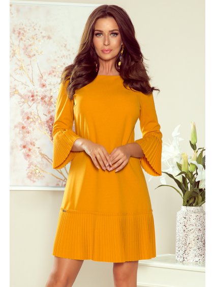 Mustár színű női ruha CRISTINA
