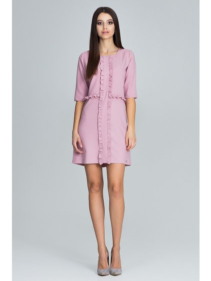 Rózsaszín ruha fodrokkal