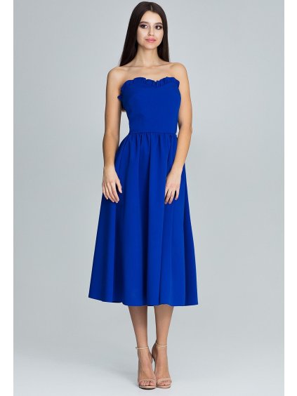 Kék pánt nélküli ruha