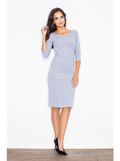 Szürke ruha kivágással a háton