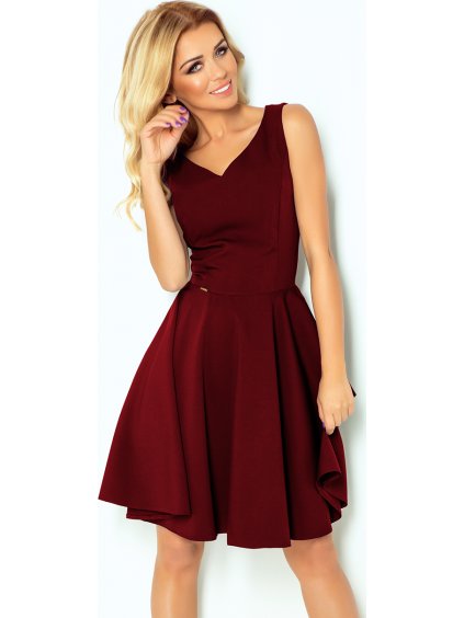 Bordó ruha V-nyakkivágással ARIANNA