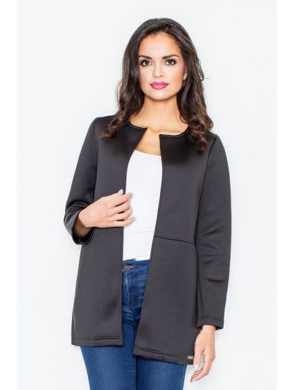 Fekete hosszú ujjú blézer