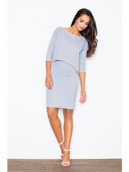 Szürke ruha aszimmetrikus felsővel