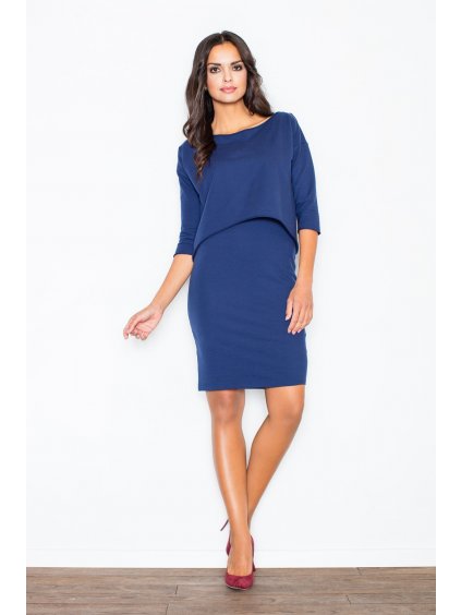 Kék ruha aszimmetrikus felsővel