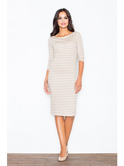 Bézs ruha csíkokkal