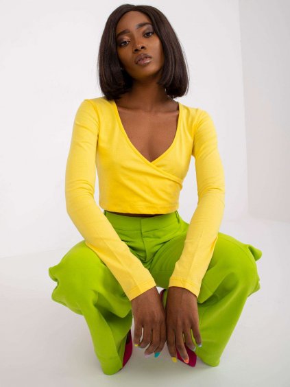 YELLOW WRAP CROP TOP PAOLA