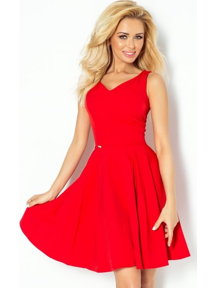 Piros ruha V alakú nyakkivágással ARIANNA