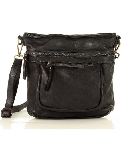 MARCO MAZZINI női fekete bőr kézitáska