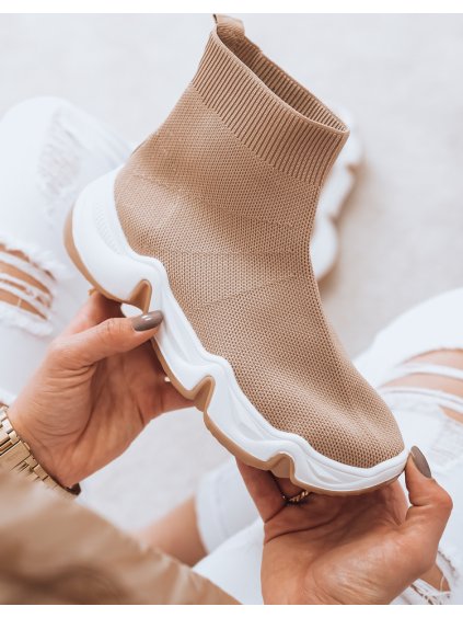 Világosbarna boka tornacipő SOCKY