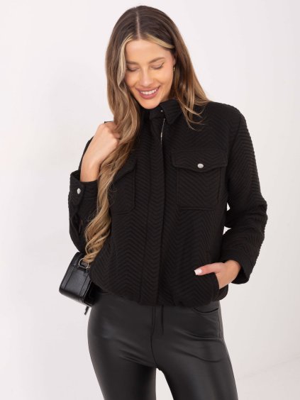 Fekete átmeneti steppelt kabát Tivoli